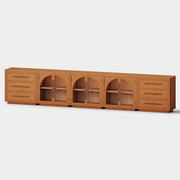 Rowan Arched Oak Modular Media Console - 3 Cabinets - Themodhome product image 04