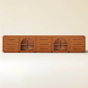 Rowan Arched Oak Modular Media Console - 2 Cabinets - Themodhome product image 01