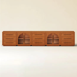 Rowan Arched Oak Modular Media Console - 2 Cabinets - Themodhome product image 01