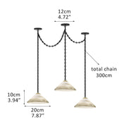 Multi-Head Matte White Alabaster Cone Hanging Kitchen Pendant Light