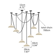 Multi-Head Matte White Alabaster Cone Hanging Kitchen Pendant Light