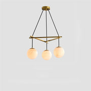 Alabaster Modern Structural Ball Chandelier