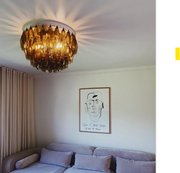 Murano Chandelier – Poliedri – 84 glasses – Dark smoked