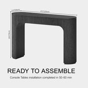 Slate Fluted Console Table 47”W