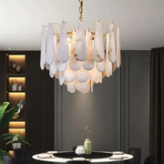 Alabaster Feathery Chandelier 21.7