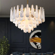 Alabaster Feathery Chandelier 21.7