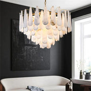 Alabaster Feathery Chandelier 21.7