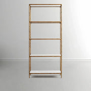 Hand-Forged Metal White Marble Shelving