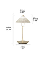 Fuji Cone Alabaster Desk Table Lamp Wide 8