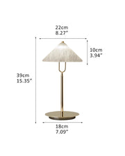 Fuji Cone Alabaster Desk Table Lamp Wide 8
