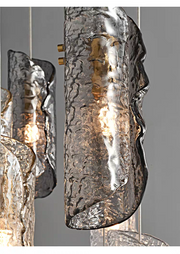 Artisan Textured Glass Shades Multi Light Chandelier