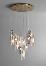 Artisan Textured Glass Shades Multi Light Chandelier