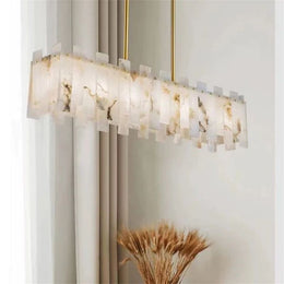 Alabaster Linear Dentate Chandelier 39