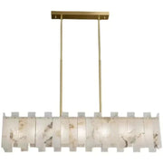 Alabaster Linear Dentate Chandelier 39