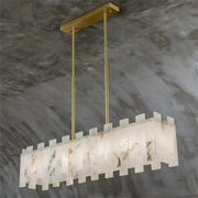 Alabaster Linear Dentate Chandelier 39