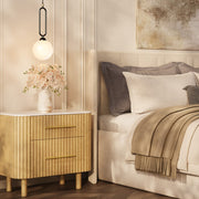 Vera Fluted Sintered Stone Nightstand 26
