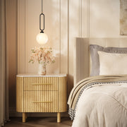 Vera Fluted Sintered Stone Nightstand 26