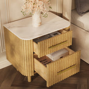 Vera Fluted Sintered Stone Nightstand 26