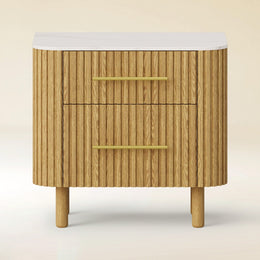 Vera Fluted Sintered Stone Nightstand 26