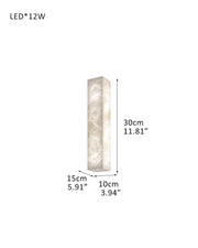 Rectangular Natural Semi-Translucent Alabaster Wall Lamp for Bath & Vanity