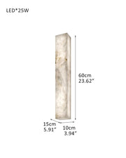 Rectangular Natural Semi-Translucent Alabaster Wall Lamp for Bath & Vanity