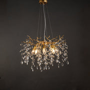 Leek Gold Crystal Branch Chandelier 24