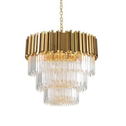 Enoch Three Tier Gold Plated Crystal Chandelier