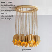 Bronze Fold Linear Chandelier