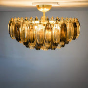 Prismatico 91 Elements Amber And Taupe Compact Ceiling lampGlass Chandelier 25
