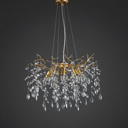Leek Gold Crystal Branch Chandelier 24
