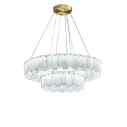 Double Round Alabaster Chandelier
