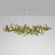 Green/Brown Ginkgo Chandelier Style D