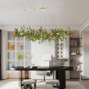 Green/Brown Ginkgo Chandelier Style D