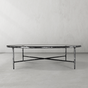 Hand-Forged Metal Glass Round Coffee Table 36