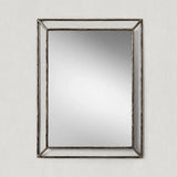 Hand-Forged Metal Open Beveled Mirror
