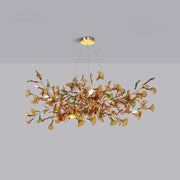 Green/Brown Ginkgo Chandelier Style A