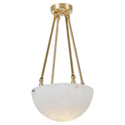 Moon' Alabaster and Brass Pendant Lamp