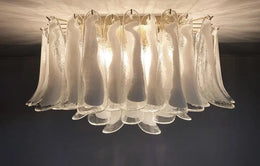 Murano Ceiling lamp – 64 petals – Transparent/White