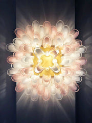 Murano Ceiling lamp – 64 petals – Pink/White