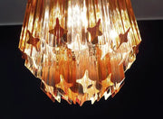 Murano Chandelier – 47 prisms – Amber/Transparent