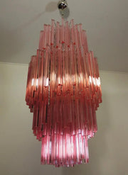 Murano Chandelier – Triedri – Pink – 242 prisms