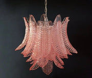 Murano Chandelier – 36 glass leaves – Pink