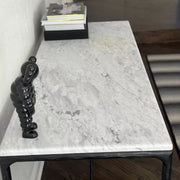 Hand-Forged Metal Rectangle Marble Console Table 60
