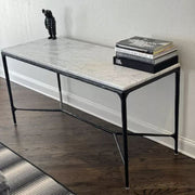 Hand-Forged Metal Rectangle Marble Console Table 60