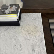 Hand-Forged Metal Rectangle Marble Console Table 60