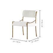 Hand-Forged Metal Retro Copper Iron Frame Armless Dining Chair