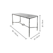 Hand-Forged Metal Rectangle Marble Desk