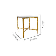 Hand-Forged Metal Mabrble Square Side Table 18