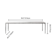 Hand-Forged Metal Marble Rectangular Dining Table