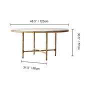 Hand-Forged Metal Marble Round Dining Table
